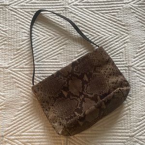 Falor Le Borse Italian Leather Snake Skin Shoulder Bag